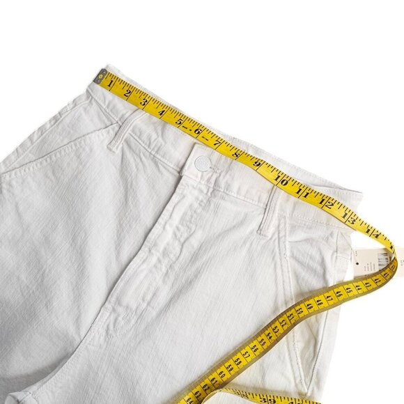 MOTHER The Stud Finder Sneak High-Rise Wide-Leg Jeans, Carpenter, White, 25, NWT - Picture 4 of 14